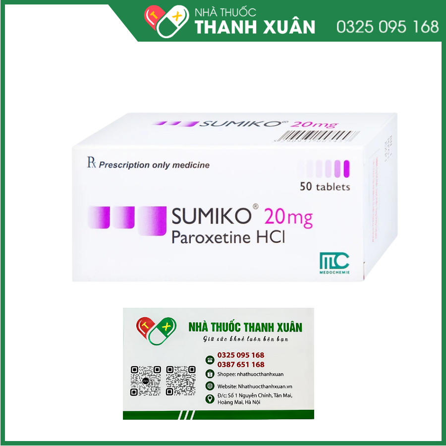 Sumiko 20mg điều trị bệnh trầm cảm nặng và rối loạn lo âu